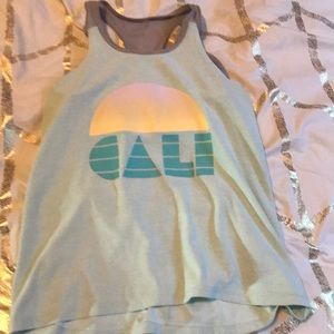 Cali sunset tank with built in gray sports bra